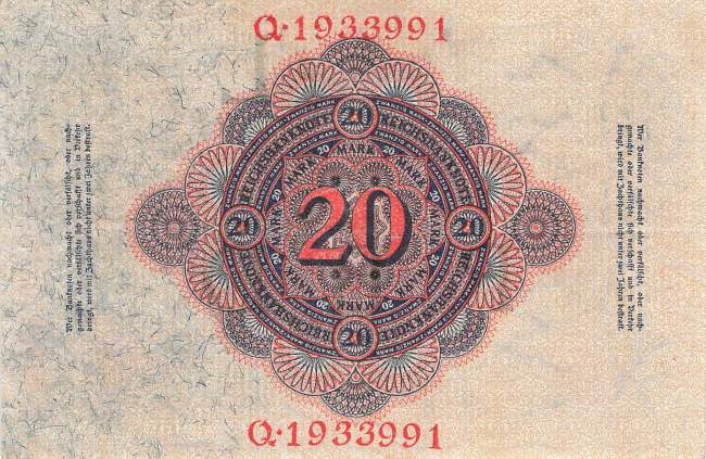 20 Mark Serie L/Q 1914